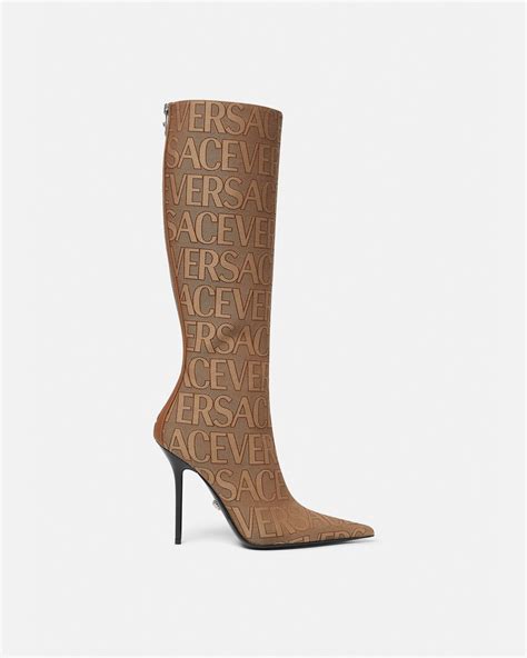 versace boots female|Versace thigh high boots.